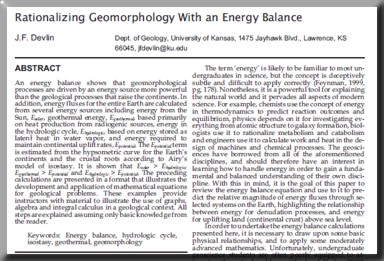 Rationalizing Geomorphology with an Energy Balance
